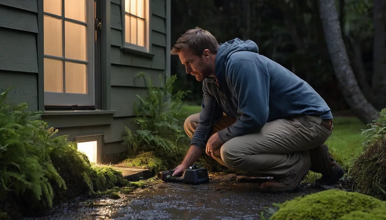 A provider checking a crawl space vent on a home in the Washougal area