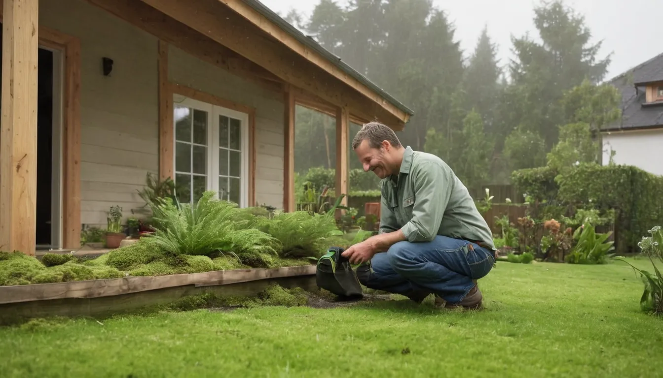 A friendly pest control provider talking with a homeowner at the front door of a wood-frame house in Washougal