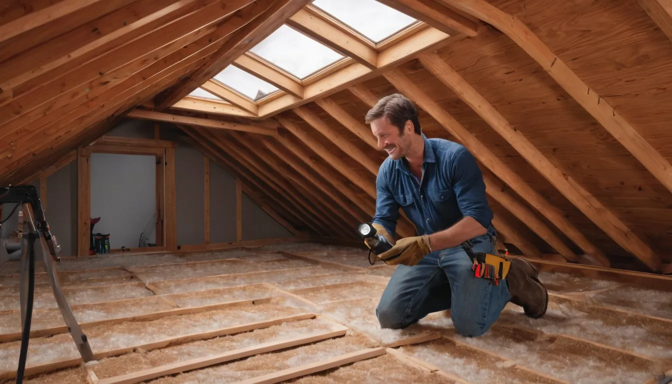 Friendly pest control provider inspecting an attic for rodent and wildlife entry points in a Washougal home